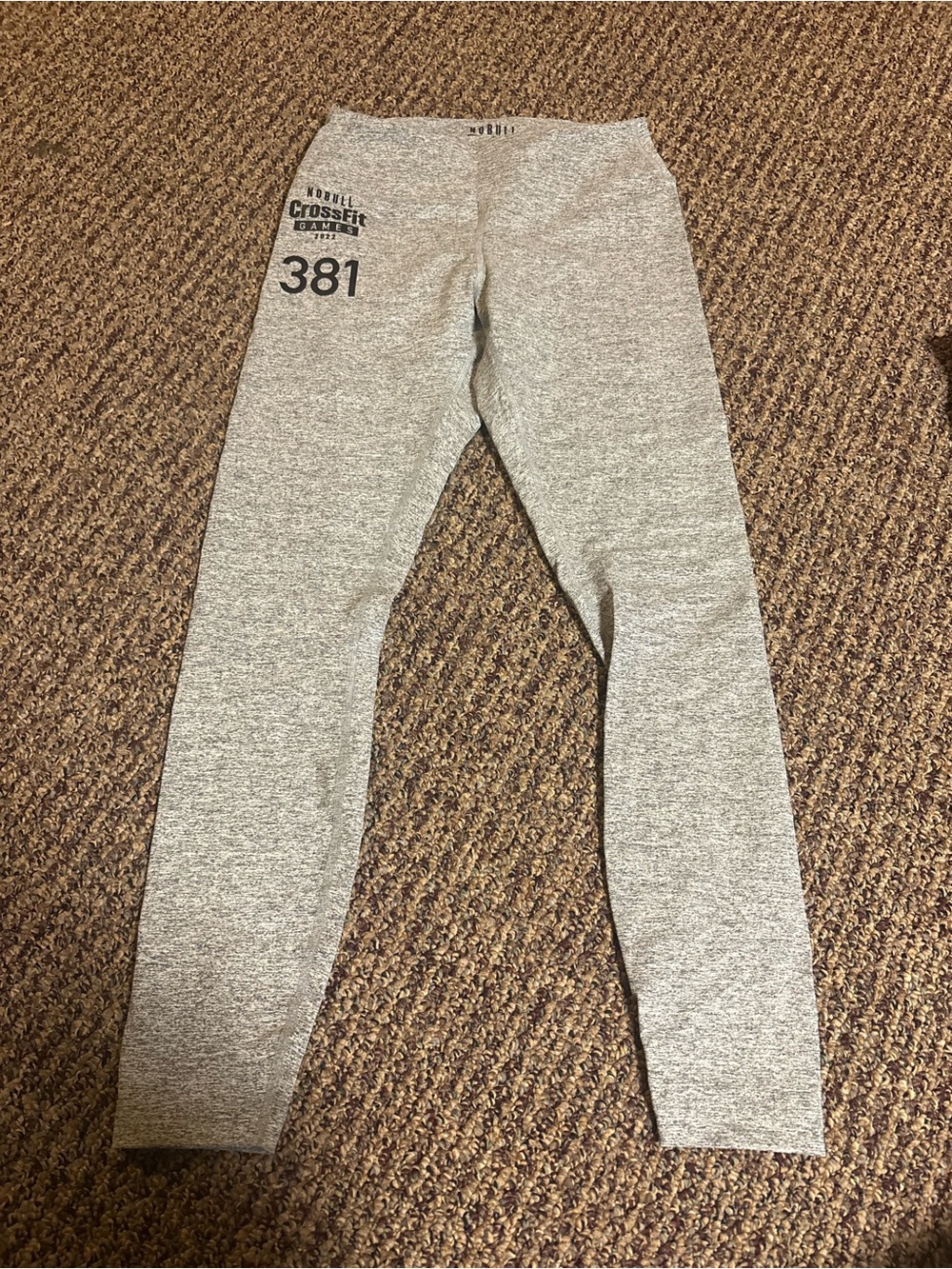 Women’s NoBull Heather Gray Athletic Leggings - 381 CrossFit Detail